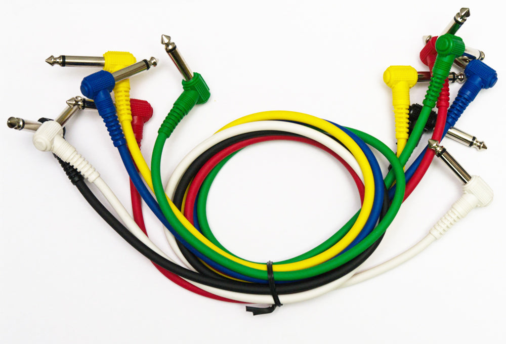 60 cm- Guitar Cable (patch) jack-jack random color (angled), 1 pc