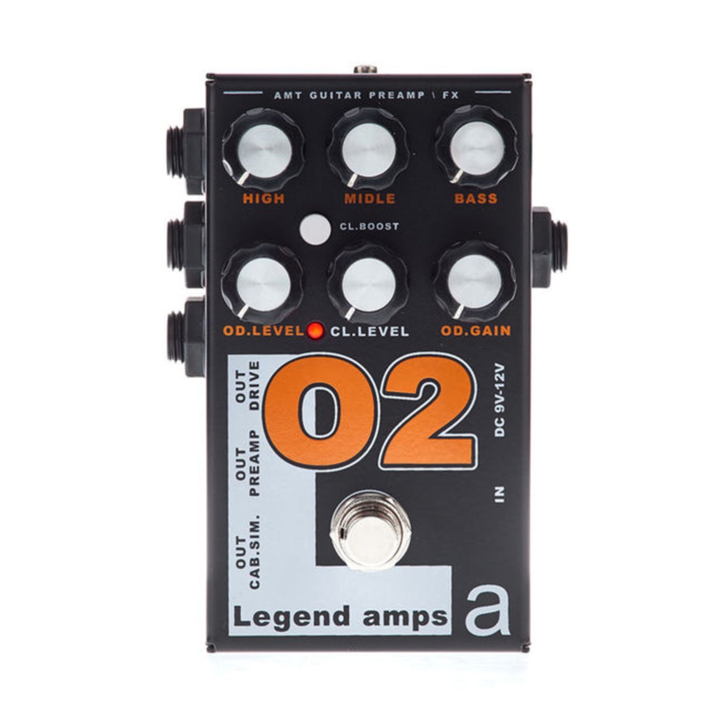 AMT O2 — 2 channels guitar preamp/distortion pedal (Orange) (w/o power supply!)
