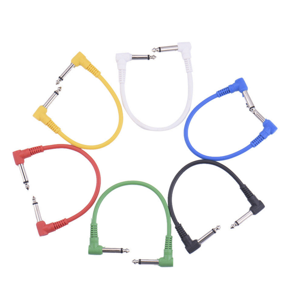 15 cm - Guitar Cable (patch) jack-jack random color (angled), 1 pc