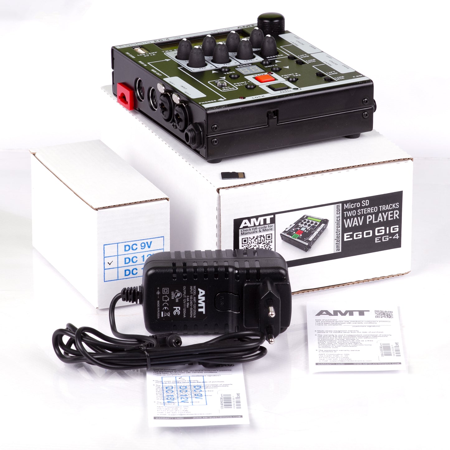 AMT EgoGig EG-4 - 4-channel WAV & MIDI Player & monitor mixer (+ power supply 12V with EU plug included!)