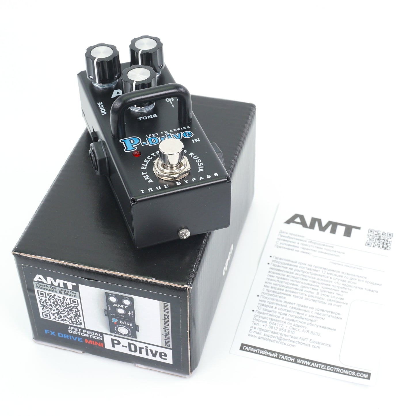 AMT P-Drive mini — JFET distortion pedal (Peavey) (w/o power supply!)
