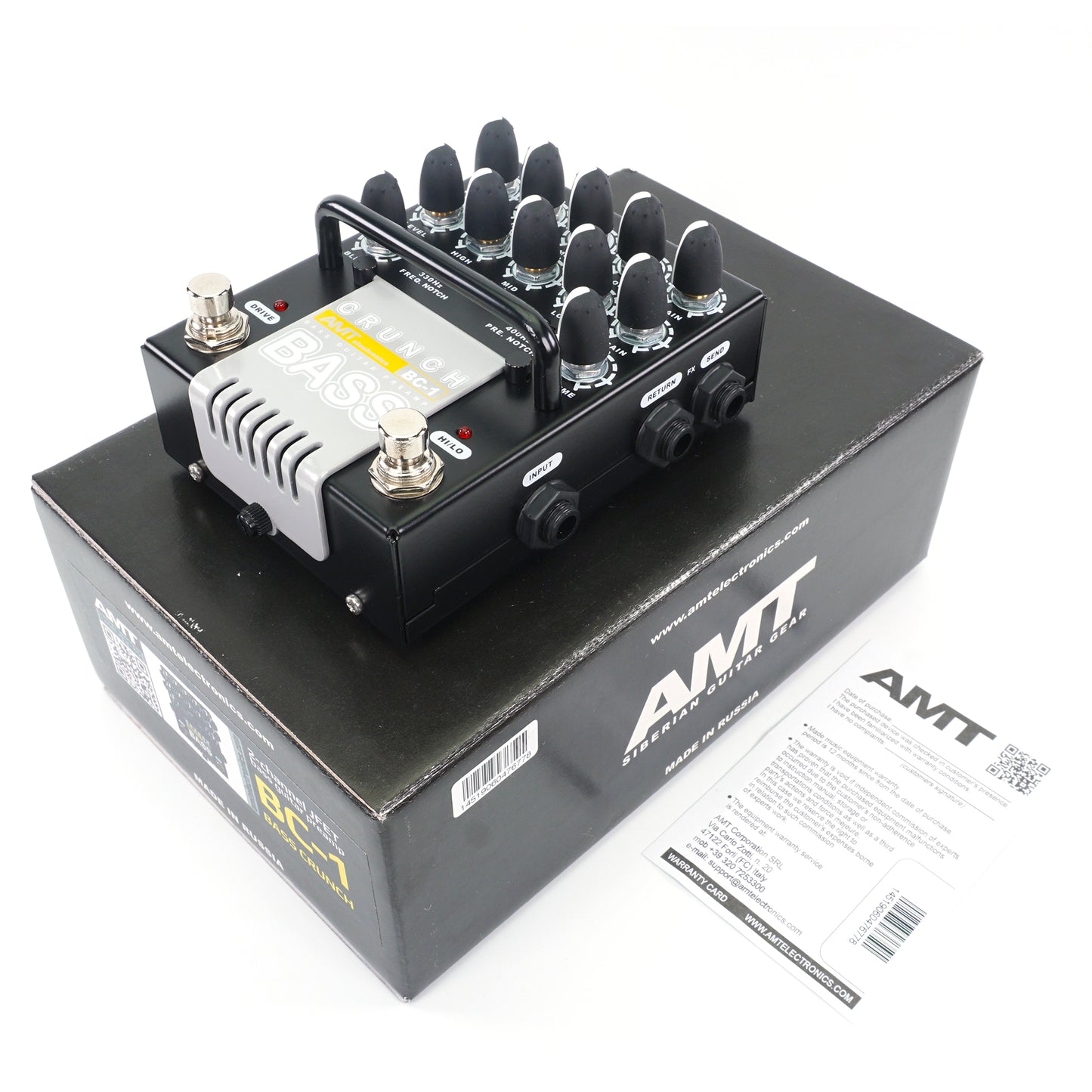 AMT Bass Crunch BC-1 — 2-channel JFET bass guitar preamp (w/o power supply!)