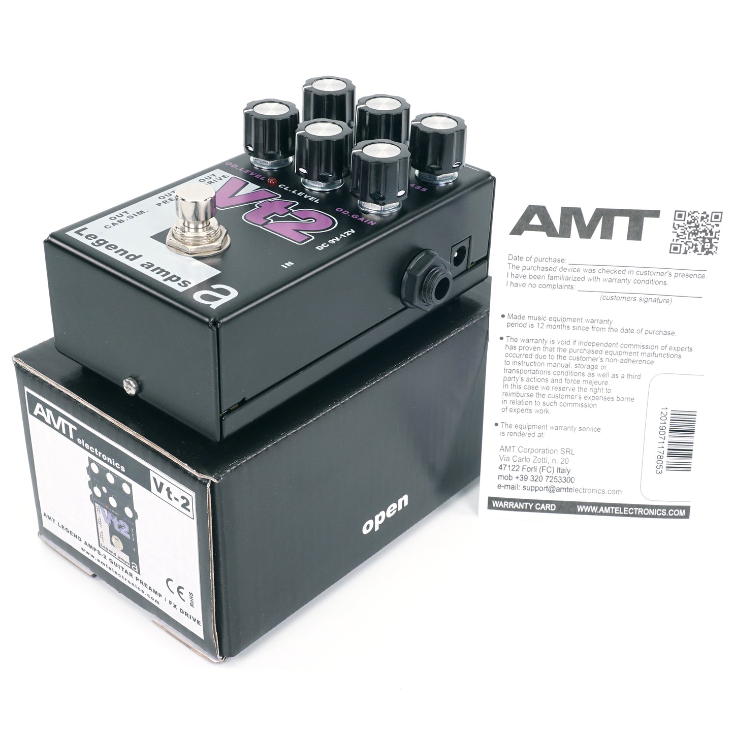AMT Vt2 — 2 channels guitar preamp/distortion pedal (VHT) (w/o power supply!)