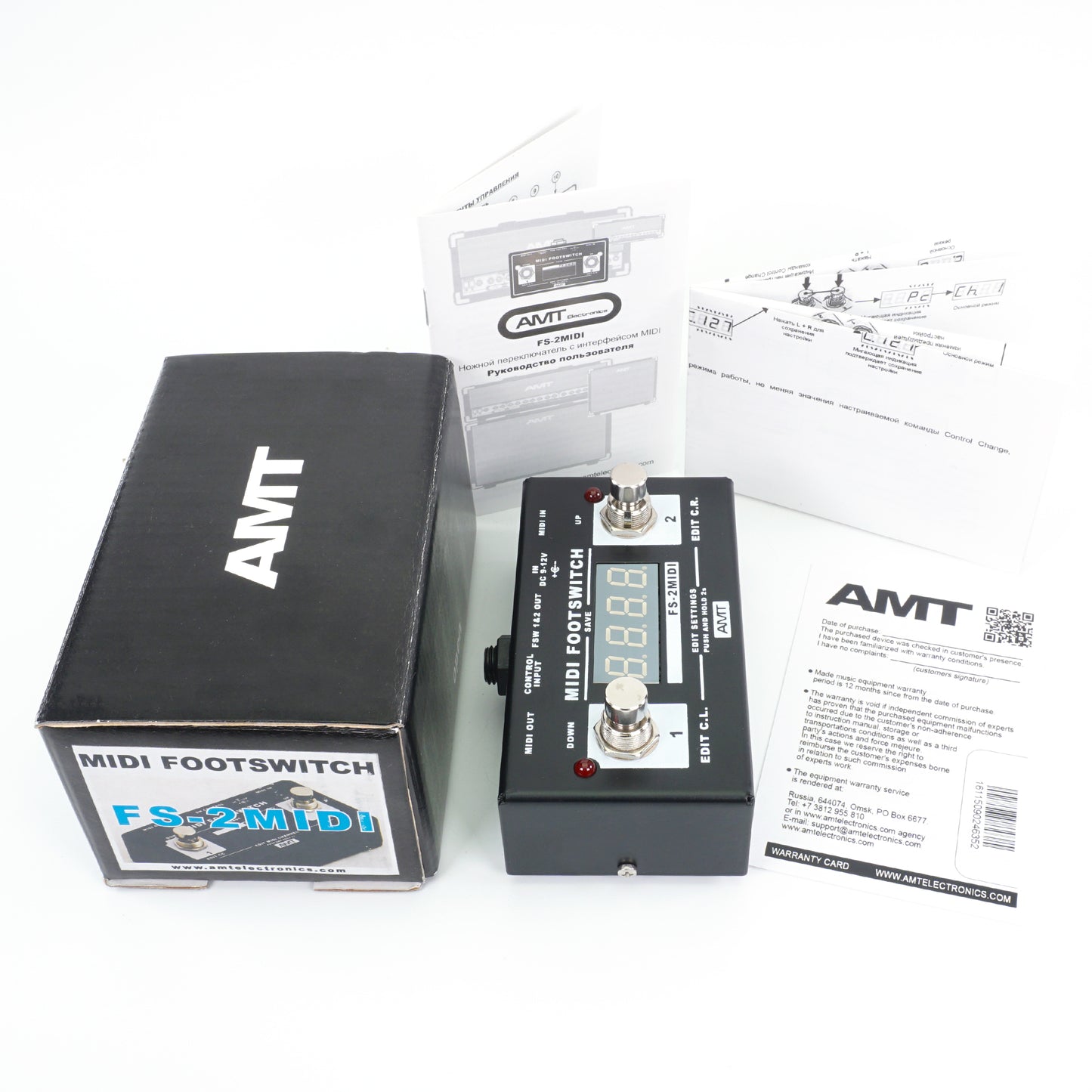 AMT FS-2MIDI - 2-button amp/combo footswitch & MIDI controller (w/o power supply!)