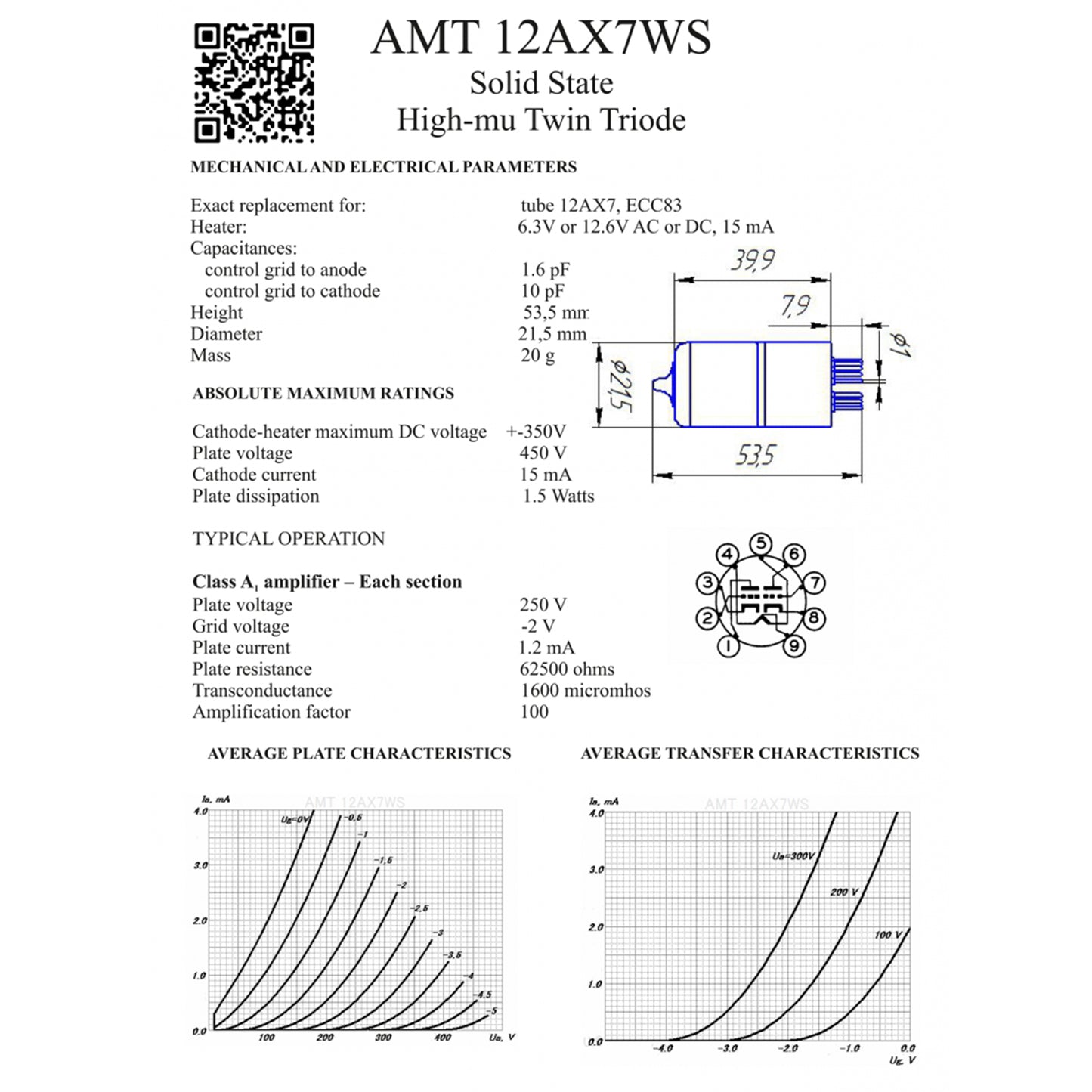 AMT 12AX7 Warm Stone LE - "solid-state" tube
