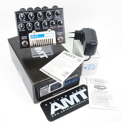 AMT SS-20 — Studio Series 3-channel Tube Guitar Preamp (+ power supply 12V with EU plug included!)